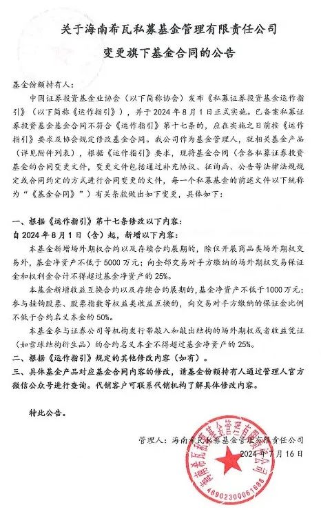 股票实盘配资 批量整改！新规实施在即，海南希瓦等多家私募紧急变更基金合同